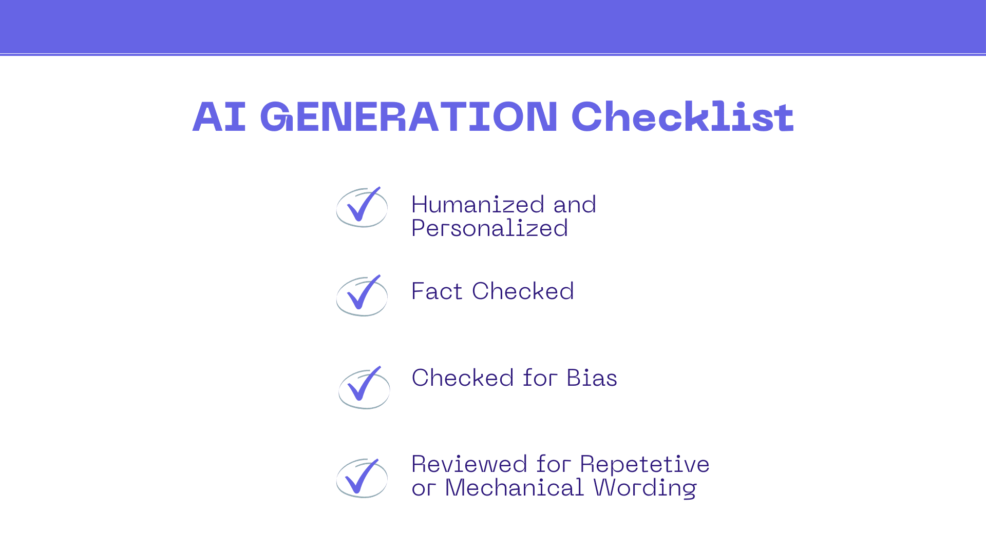 Human vs AI checklist