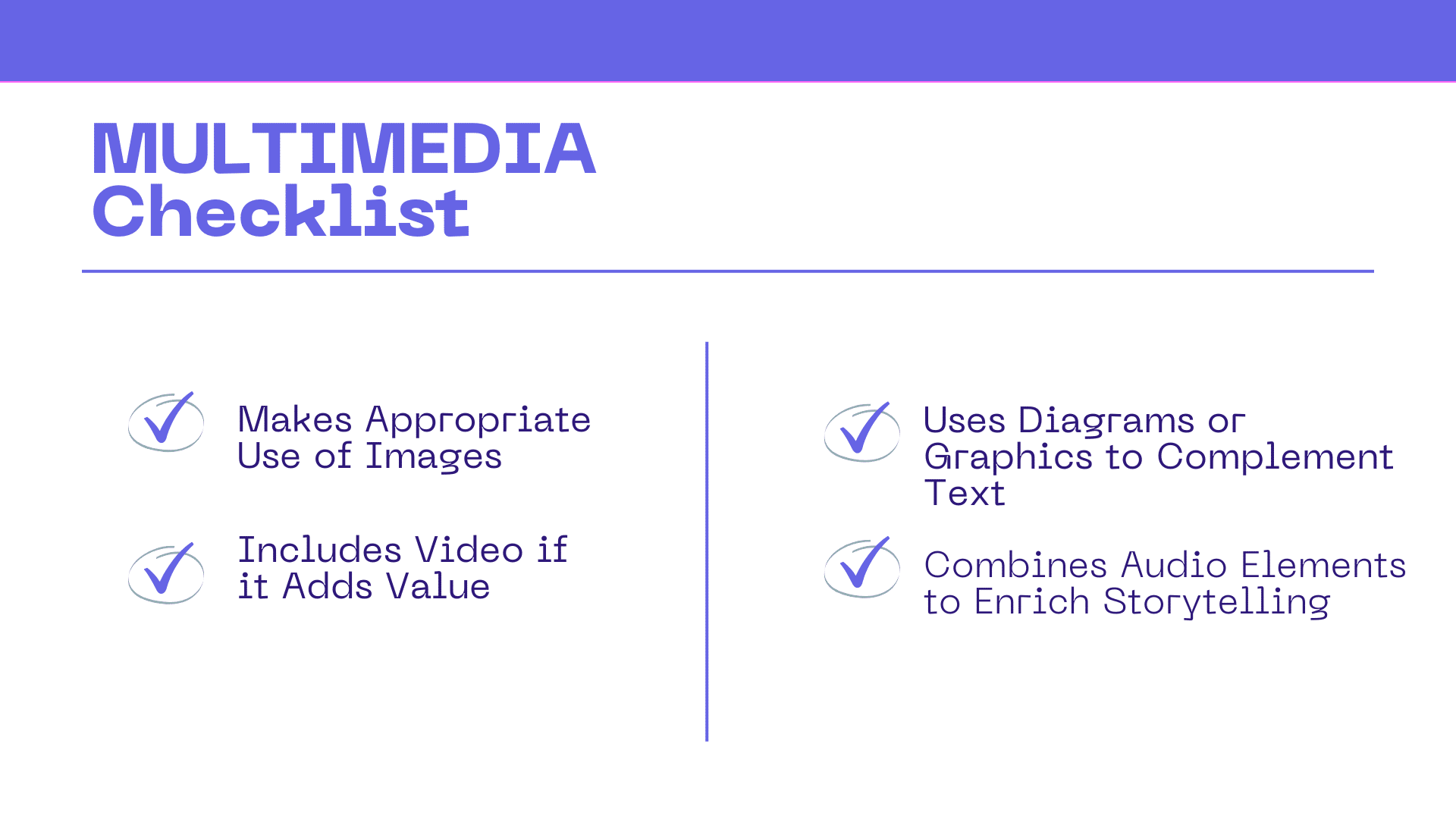 MULTIMEDIA checklist