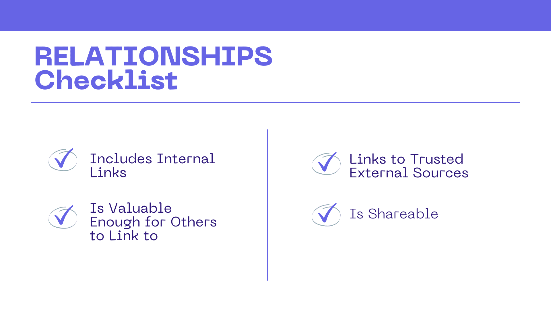 RELATIONSHIPS checklist